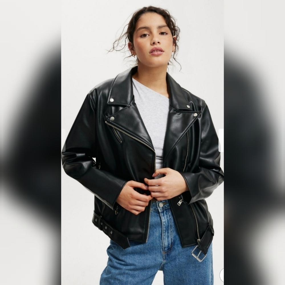 Cotton on Roman Faux Leather Biker Jacket